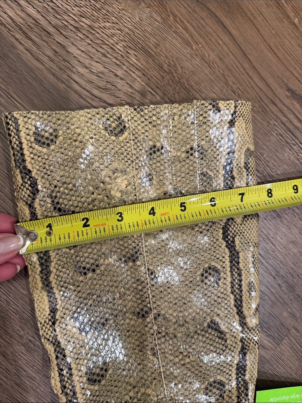 Sam Edelman Snake-Print Knee Boots in Taupe Wide Calf Size 6 NWT - Picture 8 of 8